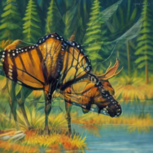 Moose and butterfly: Moose